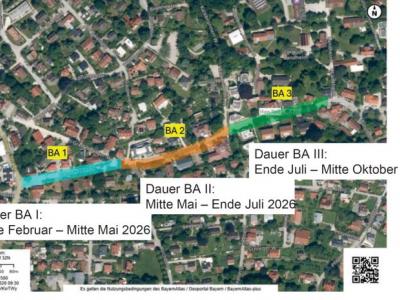 Bauphasen der Renovierung der Bahnhofstraße in Schondorf
