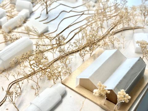 Architekturmodell des neuen Oberstufenzentrums