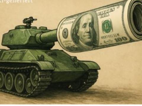 Bild von Einladung Schondorfer Begegenungen Panzer mit Dollarscheinen