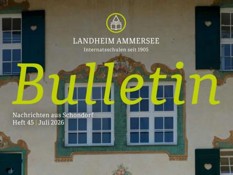 Titelbild des Bulletins mit Haupthaus Landheim Ammersee 