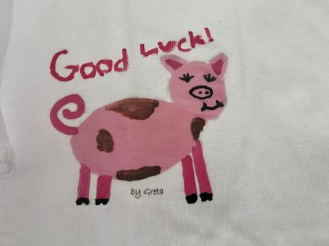 gemaltes Glücksschweinchen