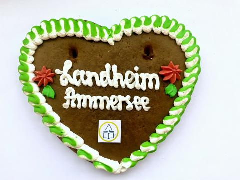 Lebkuchenherz mit Landheim Ammersee Schrift