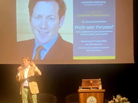 Dr. Maximilian Horster zu Gast in der Vortragsreihe „Landheim Entrepreneur“